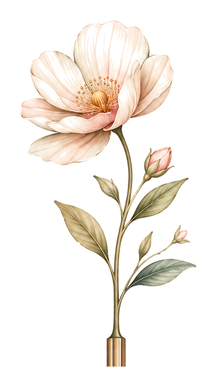 EduBloom watercolor flower and pencil mark